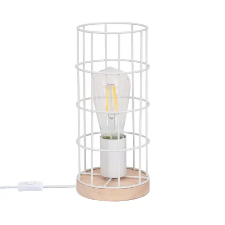 lampe-de-table-bois-grille-blanche-vintage-culot-e27