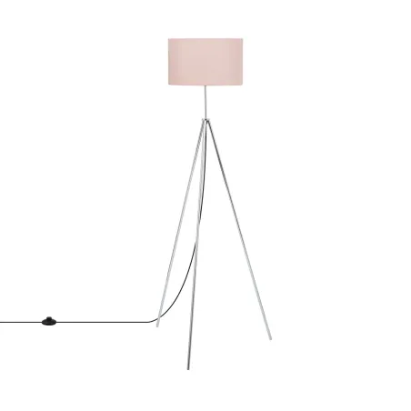lampadaire sur pied 150cm aluminium abat-jour rose culot e27
