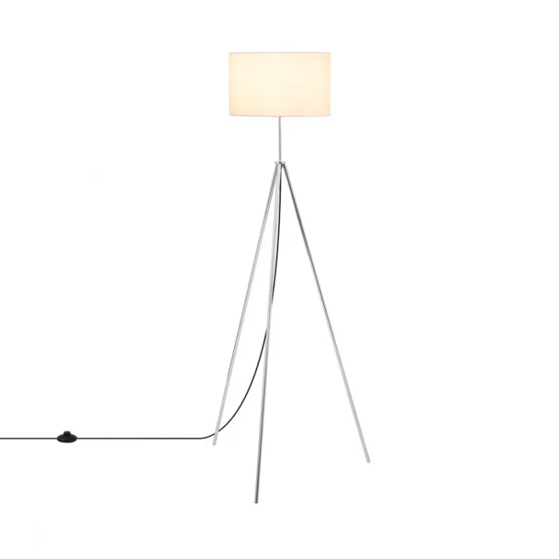 lampadaire sur pied 150cm aluminium abat-jour rose culot e27