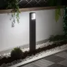 borne de jardin noire 80cm-led-etanche pluie-ip54 220v-230v