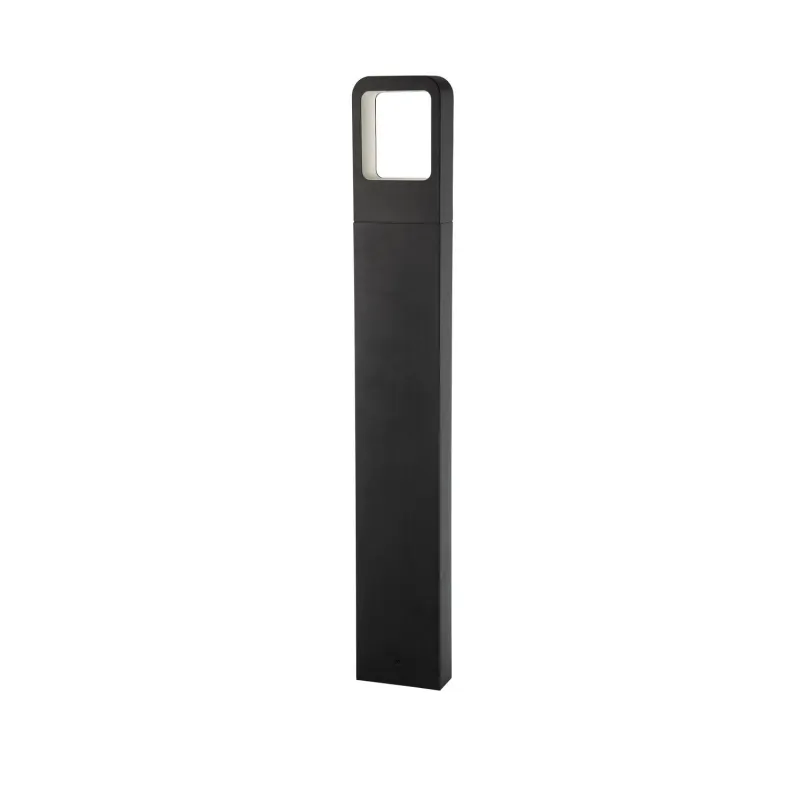 borne de jardin noire 80cm-led-etanche pluie-ip54 220v-230v