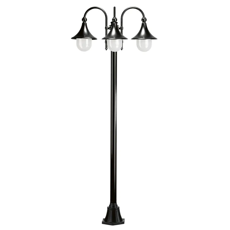 Lampadaire 3L. TROM IP43 E27 Noir.