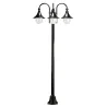 Lampadaire 3L. TROM IP43 E27 Noir.