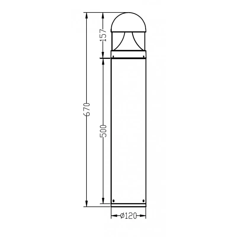Borne extérieure 10w led gris anthracite ip65-67cm-220v-730 lumens-3000k