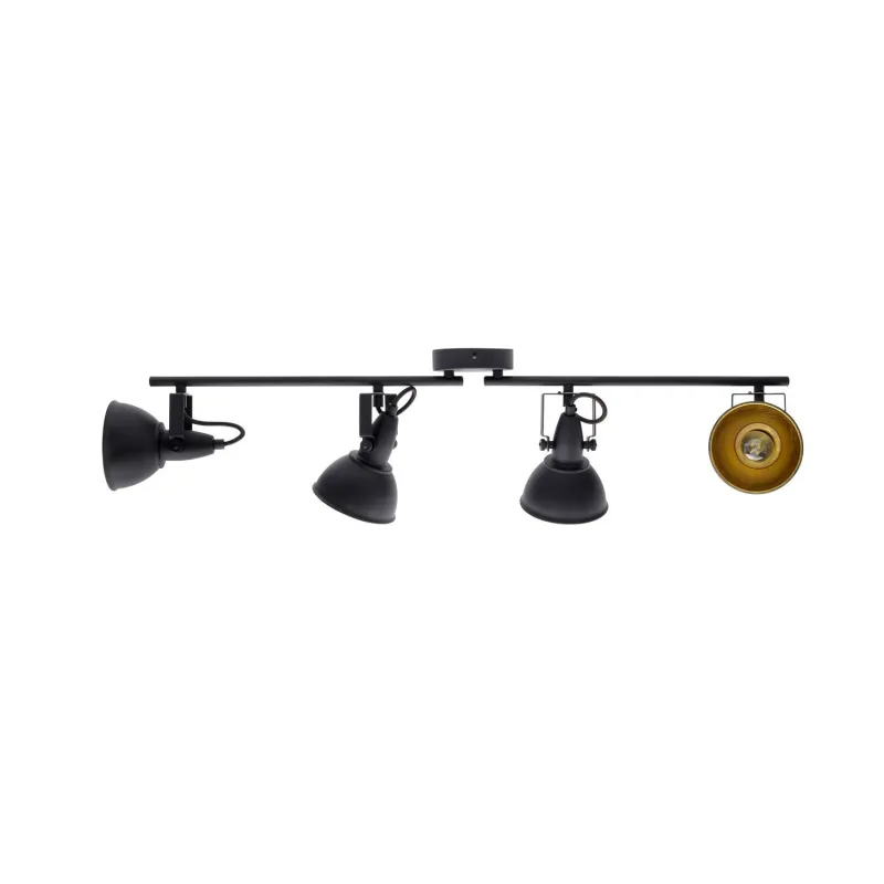 applique éclairage mural ou de plafond spot patere orientable noir et chrome-culot gu10
