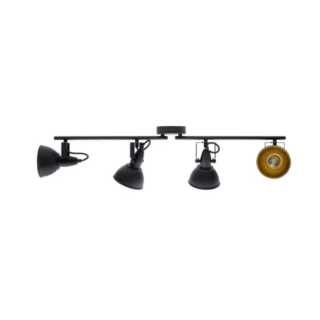 applique éclairage mural ou de plafond spot patere orientable noir et chrome-culot gu10