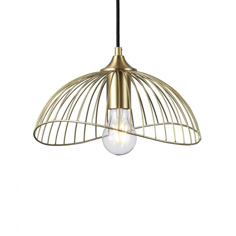 Suspension luminaire suspendu acier doré culot e27