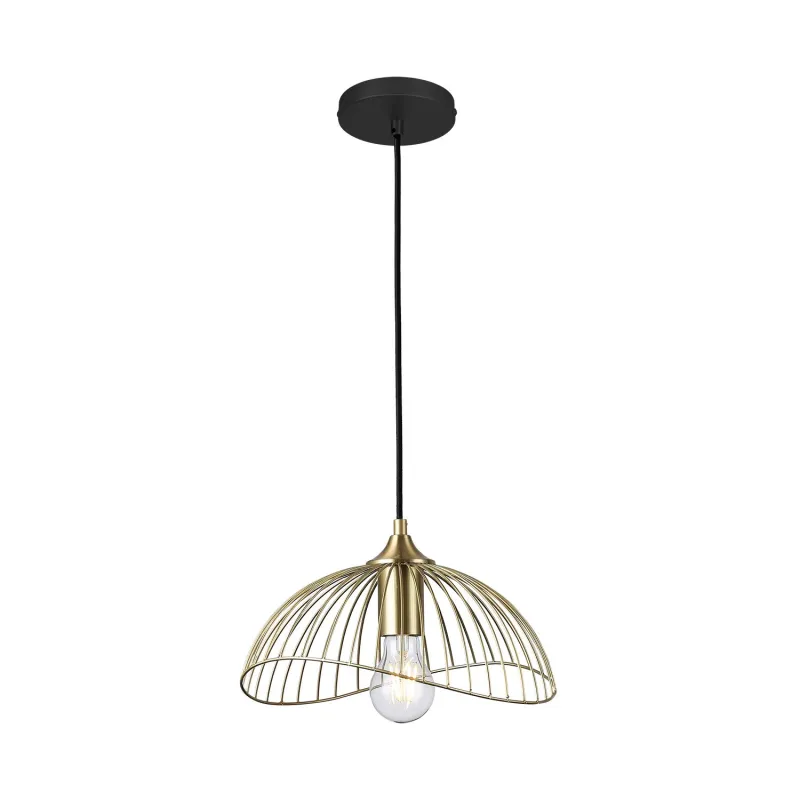 Suspension luminaire suspendu acier doré culot e27