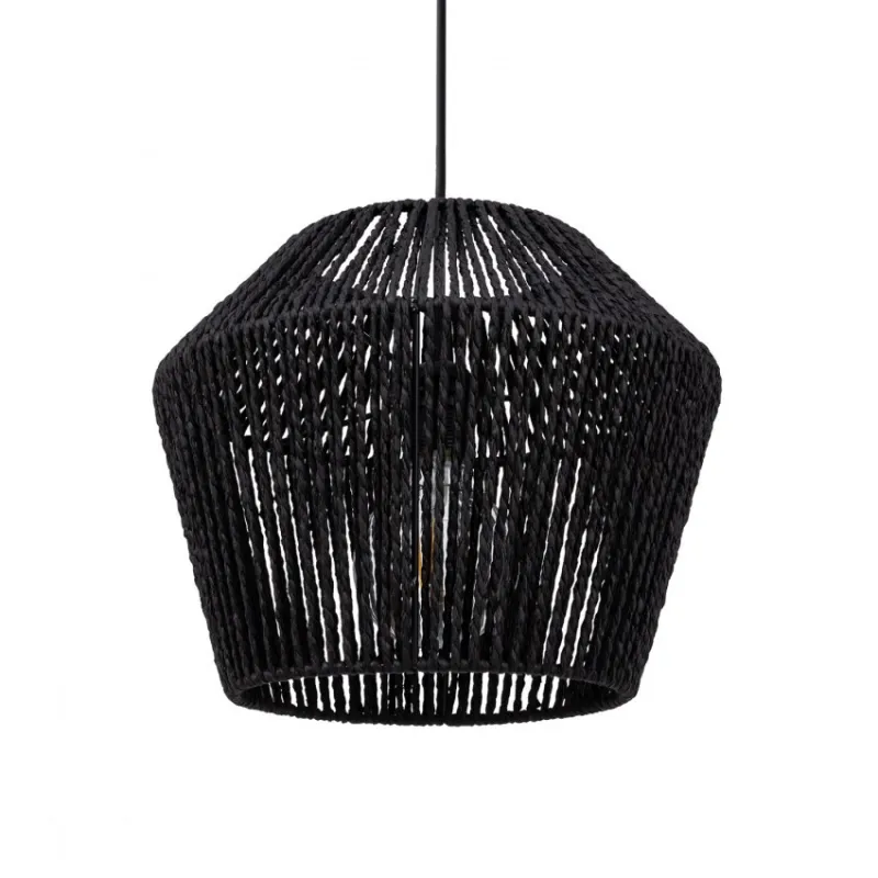 Suspension luminaire suspendu corde tressé noir culot e27