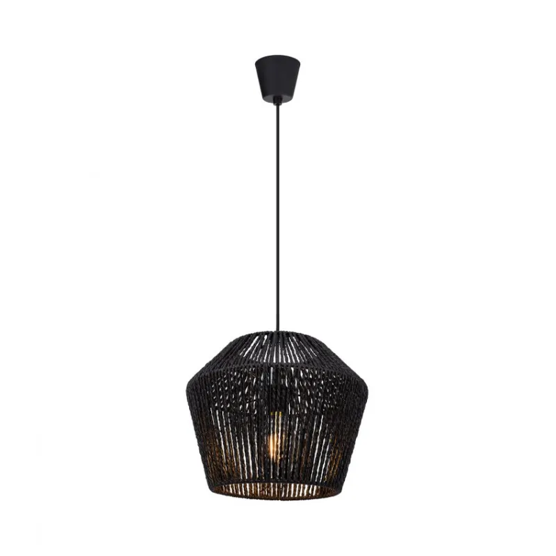 Suspension luminaire suspendu corde tressé noir culot e27
