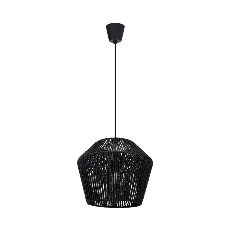 Suspension luminaire suspendu corde tressé noir culot e27