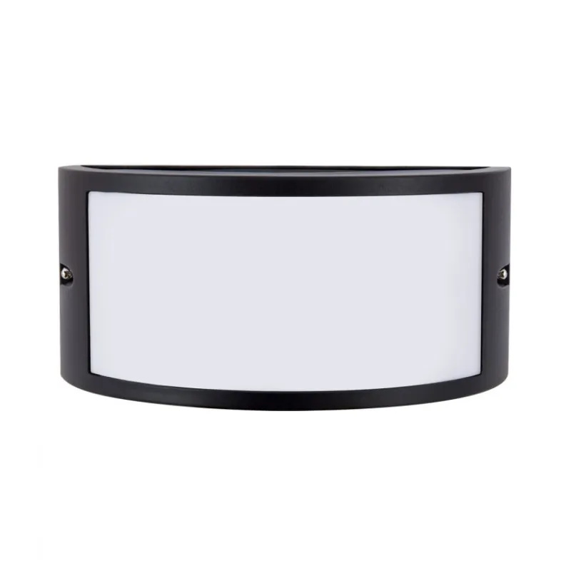 applique exterieur noire-demi lune-culot e27-ip44