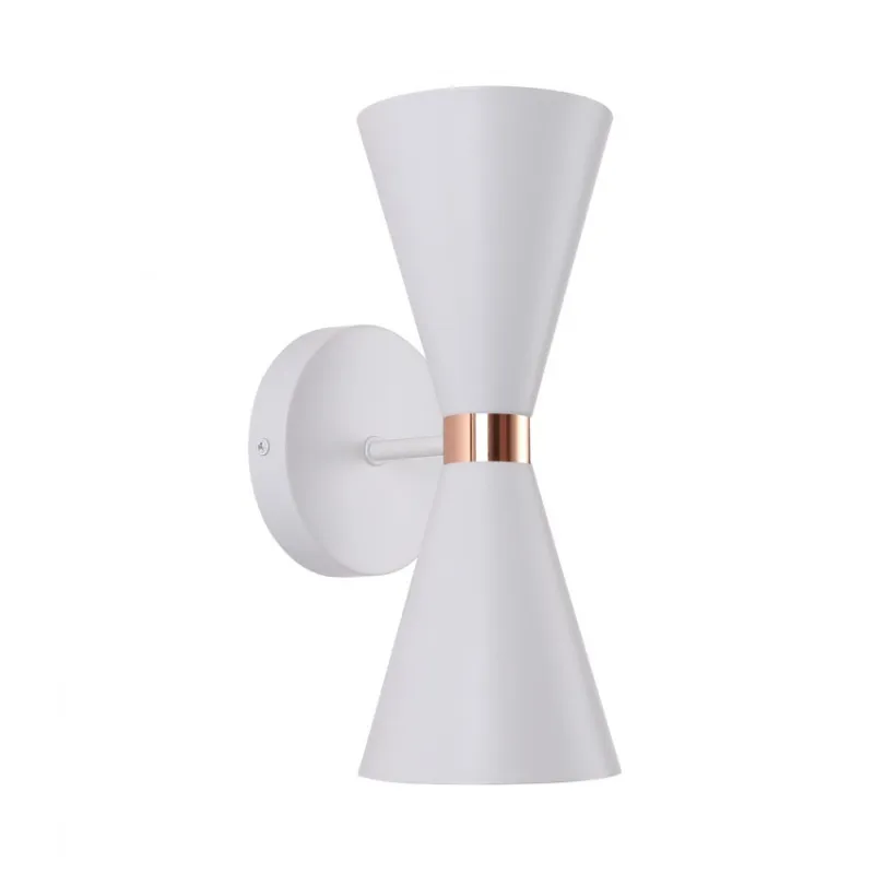 applique-murale-double-cones-blanc-culot-e27