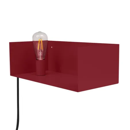 applique etagere murale rouge-culot e27