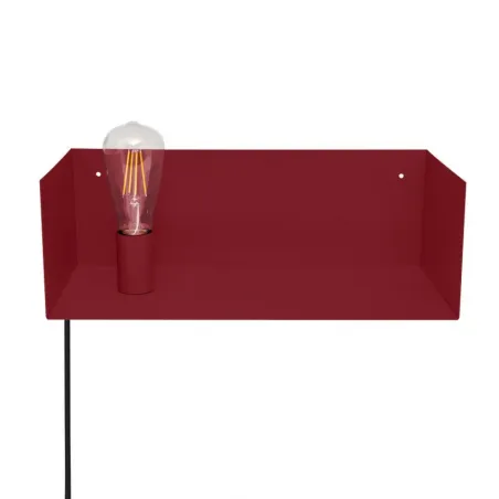 applique etagere murale rouge-culot e27