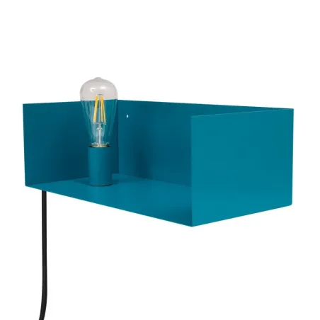 applique etagere murale bleu-culot e27