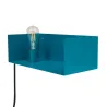 applique etagere murale bleu-culot e27