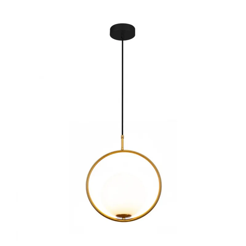 Suspension luminaire suspendu acier doré boule culot e14