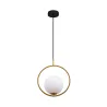 Suspension luminaire suspendu acier doré boule culot e14