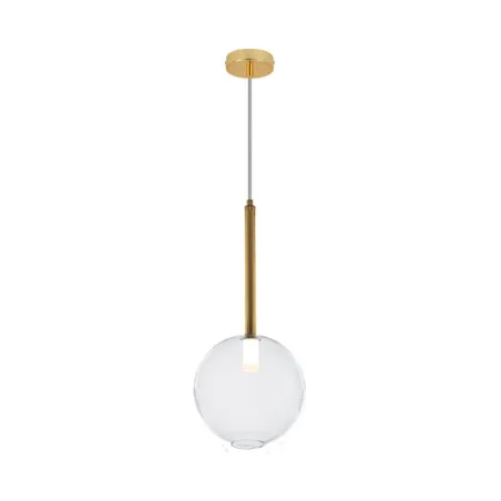 Suspension luminaire suspendu verre et acier doré culot g9