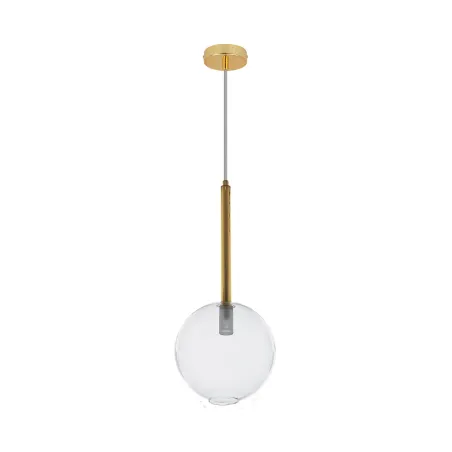 Suspension luminaire suspendu verre et acier doré culot g9