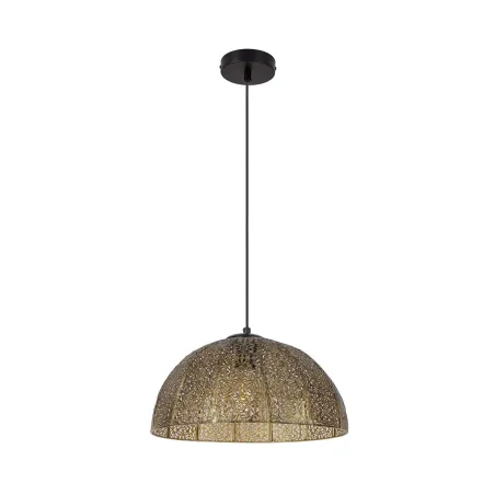 Suspension luminaire suspendu abat-jour 38cm doré culot e27