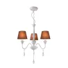 Lustre suspension luminaire suspendu blanc 3 tetes marron culot e14