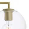 applique murale luminaire acier doré boule verre clair 28cm culot e27