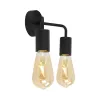 applique-murale-noire-double-douille-e27-aluminium-noir