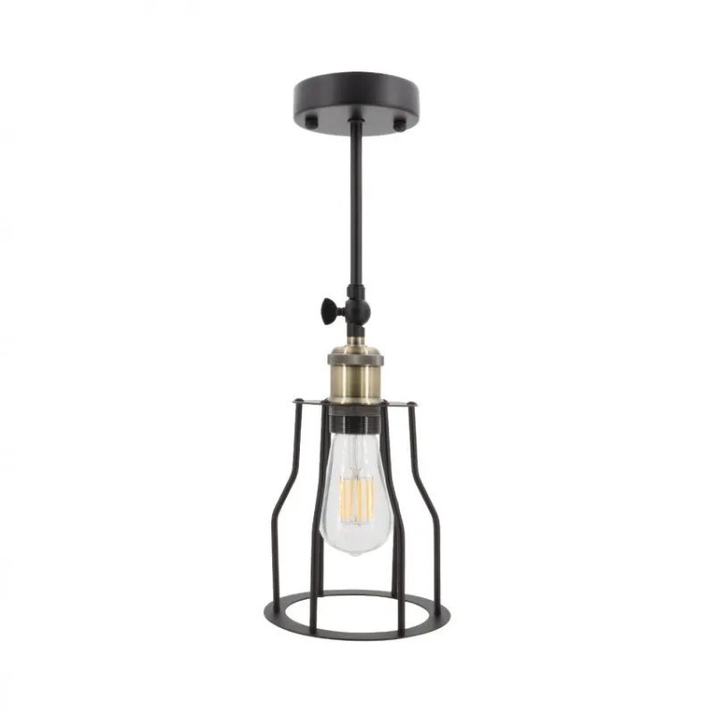 applique plafonnier metal lanterne noire culot e27