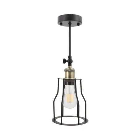 applique plafonnier metal lanterne noire culot e27