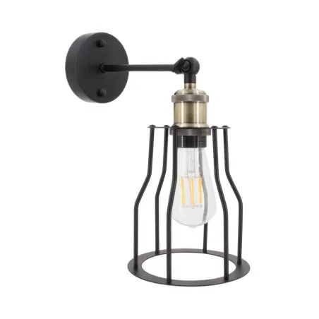 applique plafonnier metal lanterne noire culot e27