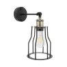 applique plafonnier metal lanterne noire culot e27
