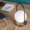 Lampe rechargeable led noire ip44 nomade portable etanche noir