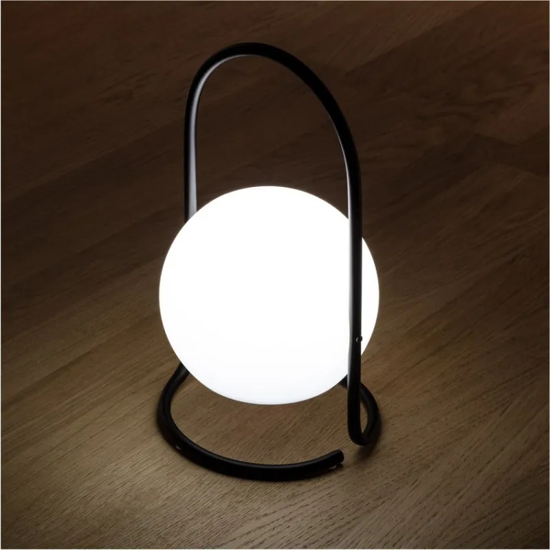 Lampe rechargeable led noire ip44 nomade portable etanche noir
