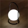 Lampe rechargeable led noire ip44 nomade portable etanche noir