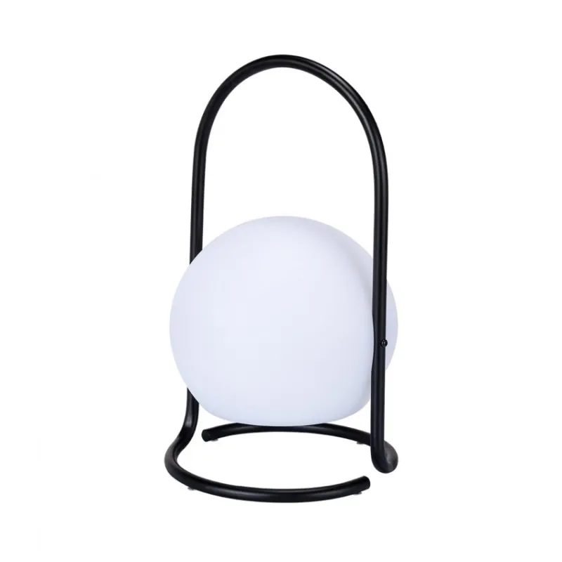 Lampe rechargeable led noire ip44 nomade portable etanche noir