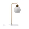 Lampe de table céramique blanche culot e27 pied blanc et bronze