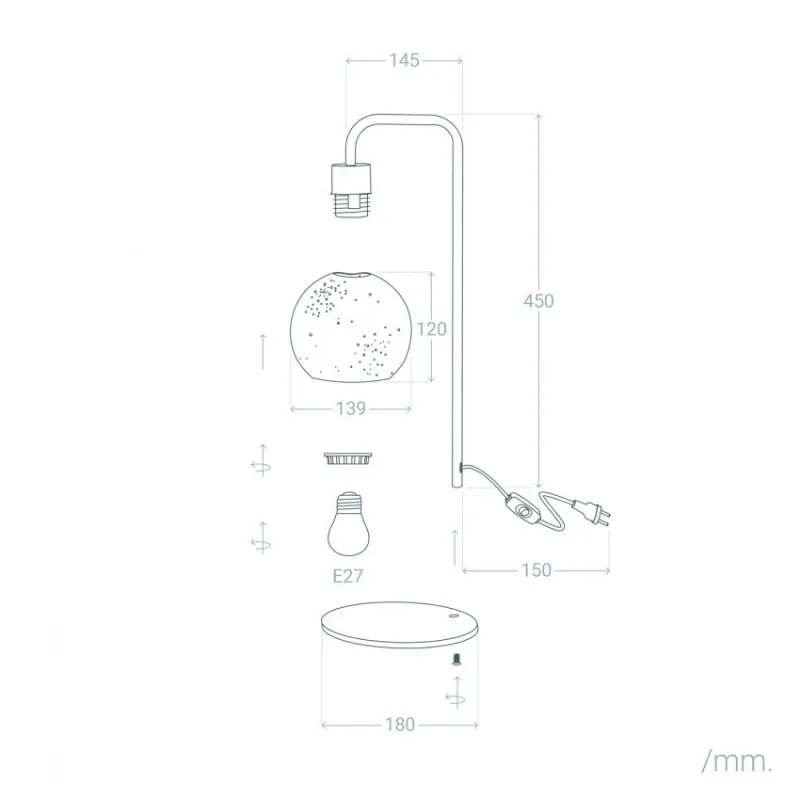 Lampe de table céramique blanche culot e27 pied blanc et bronze