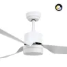 Ventilateur de plafond 3 pales blanche-3 vitesses-diametre 132cm-15w led cct