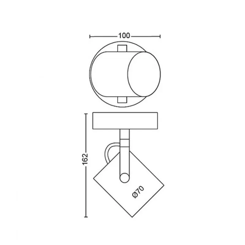 Applique plafonnier Philips clickfix 4.3w led rond gris orientable saillie