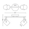 Applique plafonnier 4.3w led double tetes gris orientable saillie