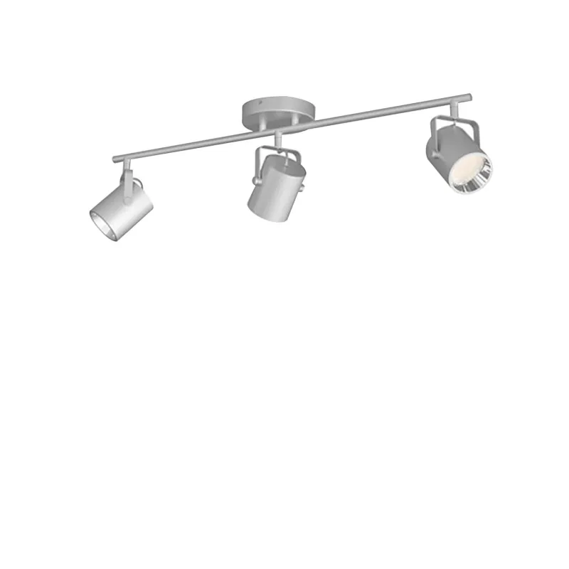 Applique plafonnier 12.9w led triple tetes gris orientable saillie
