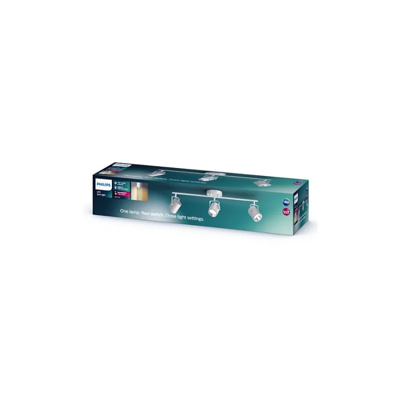 Applique plafonnier 12.9w led triple tetes gris orientable saillie