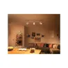 Applique plafonnier 12.9w led triple tetes gris orientable saillie