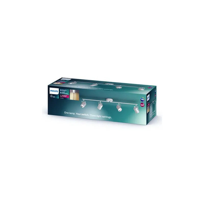 Applique plafonnier 18w led quatre tetes gris orientable saillie