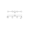 Applique plafonnier 18w led quatre tetes gris orientable saillie