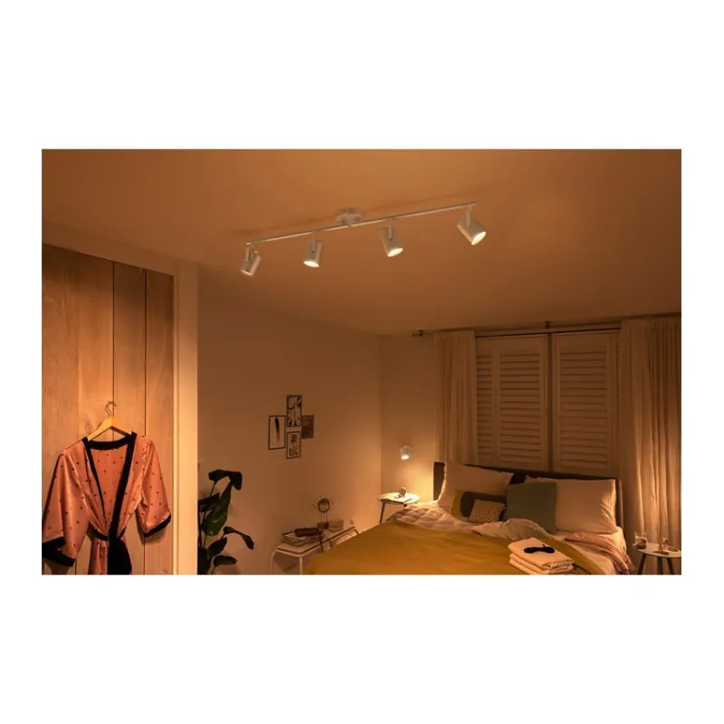 Applique plafonnier 18w led quatre tetes gris orientable saillie