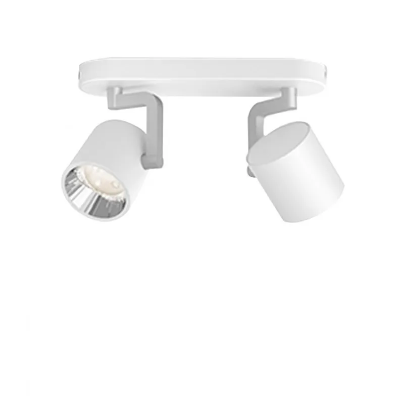 Applique plafonnier 8.6w led double tetes blanc orientable saillie
