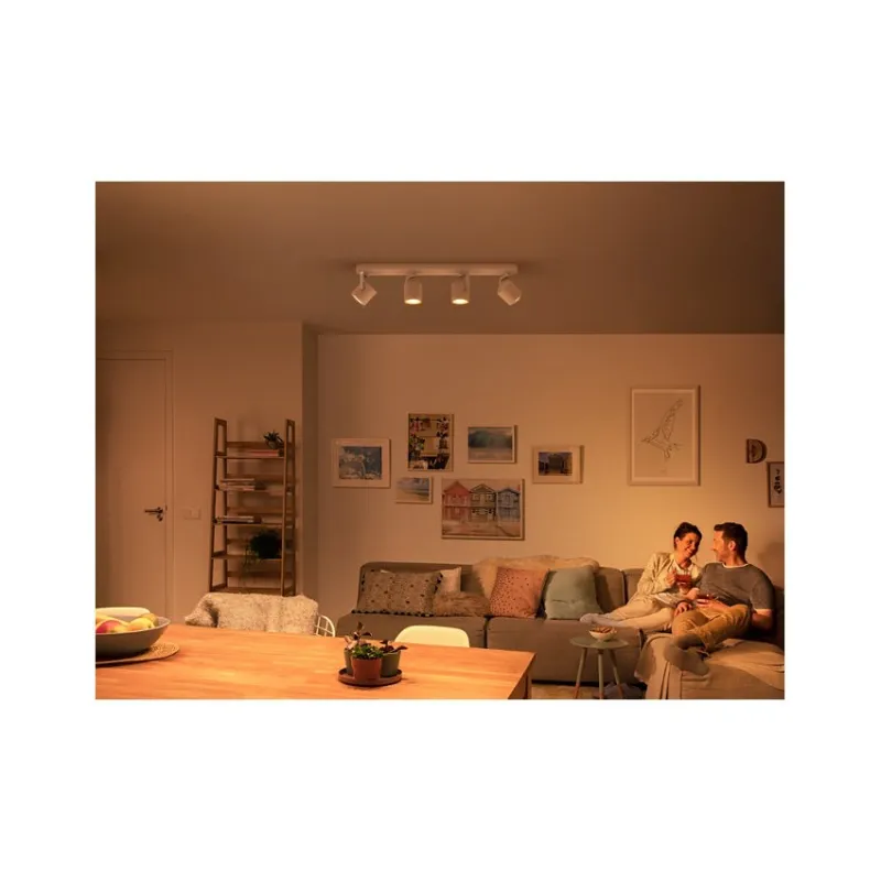 Applique plafonnier 18w led quatre tetes blanc orientable saillie